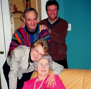1998. My mother and her brood
in Vancouver: Vera, Tom and Jan